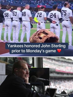 The New York Yankees honored their longtime radio voice John Sterling, who passed away at age 87. #newyorkyankees #yankees #MLB #baseball 