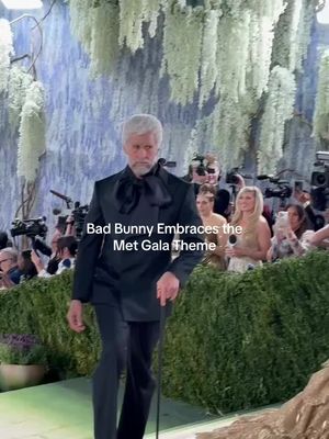 #badbunny embraces the #metgala theme and dresses as an older man. 