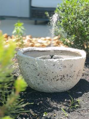 If you’re the type who sees potential in everything… this one’s for you 🤍 I’ve been wanting a backyard fountain forever but didn’t want the price tag, so I made my own DIY fountain and I’m obsessed with how calming it makes our patio feel. The water sound, the cozy vibe, the instant upgrade… 10/10 recommend trying!  This is proof you don’t need a huge budget to create a relaxing outdoor oasis. A few simple supplies + a little creativity = the easiest patio upgrade ever. Save this for your next DIY outdoor project ✨ My exact planter is from @TJ Maxx  Solar fountain is linked!  #diyfountain #solarfountain #fyp #homedecor #BackyardDIY 
