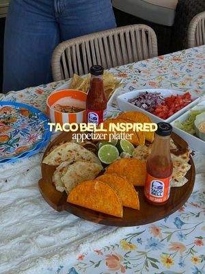 #TacoBellPartner Honestly so impressed with the final product!! The creamy taco dip, the mini quesadillas, the cheesy crunchy tacos were all so delicious and the flavor blew it out of the park with all my @tacobell faves that you can pick up at a grocery store near you! #TBFlavor