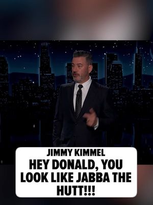 🗣️🫢 Jimmy Kimmel just can't bite his tongue when it comes to Donald Trump ... calling the world's most powerful man "Jabba The President" amid the 50th anniversary of "Star Wars." 🎥: ABC