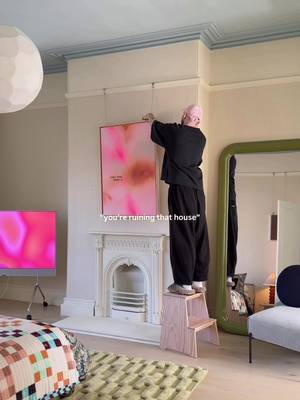 I’ll never get over the amount of people who like to tell me I’m ruining my house. Guess we can call it the - ruining your house effect? Either way, I LOVE it and there’s so much more to come 👀  #interiordesign #dopaminedecor #midcentrymodern
