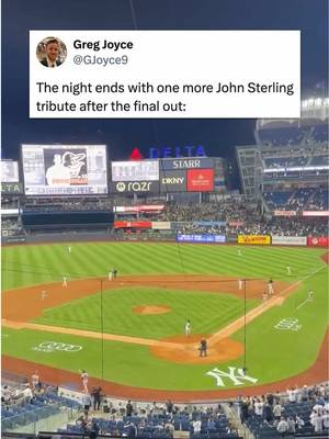 The Yankees paid tribute to John Sterling after the final out of the game, playing a recording of his iconic “Yankees win, theeee Yankees win” call after New York’s 12-1 win vs. the Orioles 🥹 (🎥 via GJoyce9 / X) #yankees #newyorkyankees #johnsterling #MLB #newyork 