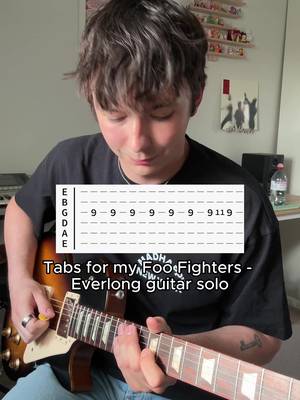 You asked, so here are the tabs for my Everlong guitar solo by the Foo Fighters! 🎸 it’s so cool to me that you guys want to learn this! I’m not the most technical or speedy guitarist, so I promise this one is easier than it sounds 🫡 I loved writing this solo, so I’m definitely going to try to write more for other songs! Let me know if you have any requests 🤝 Played on my Gibson Les Paul Tribute 🎸 #foofighters #everlong #guitarsolo #guitartabs #guitarsolos 