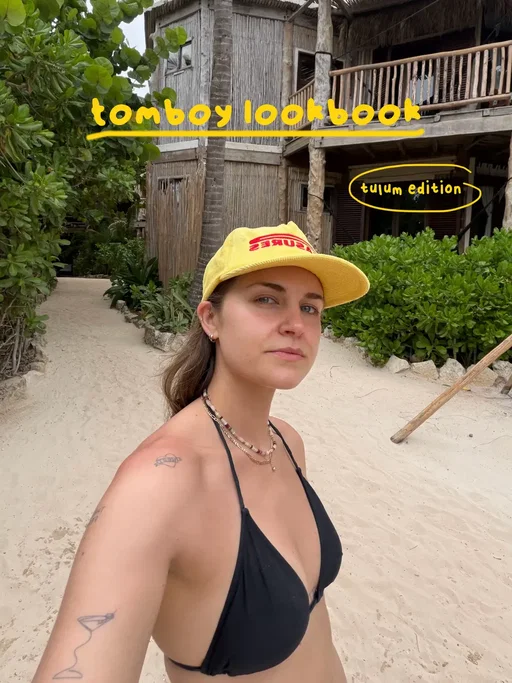 this one’s for the tomboy femmes! if you need some beachy inspo spring/summer i gotchu. which occasion should i do next? #outfitinspo #wlw #tulum #lesbian 