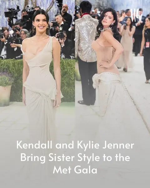 Sisters in sync! Kendall and Kylie Jenner wore matching-toned looks at the Met Gala.💫 (📸: Getty Images)