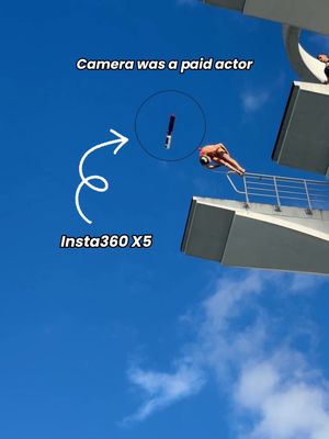 The real star of the shoot 🎥🔥 📸 @adventures_with_ginni with Insta360 X5 #Insta360 #insta360x5 #360camera #diving #Challenge #Highdiving