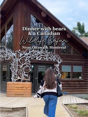 Spend the day with Canadian wildlife 🌲🦌 @parcomega is worth the trip! Stay overnight in a cozy pod surrounded by deer, explore the wildlife park, go on an illuminated nighttime forest walk, AND you have to get dinner at the @restaurant_omegabon  OmegaBon serves gourmet food, with an incredible close up view of bears and arctic foxes — I’ve never had a meal like this! 🐻🌲 Save for your next weekend getaway! #parcomega #canadatravel #ottawadaytrip gifted