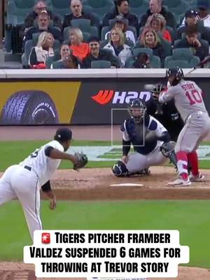 🚨 Pitcher Framber Valdez has been suspended for 6 games for throwing at Red Sox’s Trevor Story #MLB #baseball #mlbbaseball 