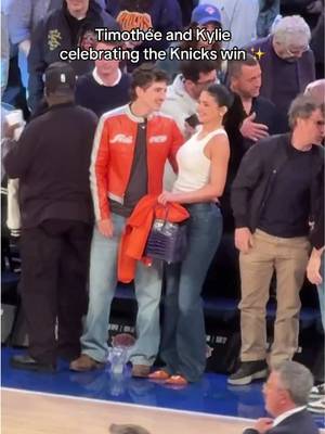 Just enjoying a 2-0 lead in the playoffs 🍿 #Knicks #NBA #TimothéeChalamet #KylieJenner #espnsocial