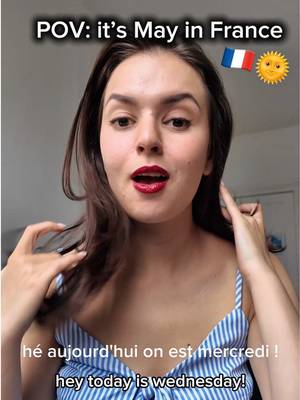 It’s only Wednesday but France is already saying vivement vendredi 🇫🇷😭 In my newsletter I talk about May in France! les ponts, long weekends, and everyone asking tu fais quoi ce week-end ? ☀️🍷 Even without a bridge, we’re already in weekend mode. You can subscribe the French weekly letter on my website ✨ #France #FrenchLifestyle #frenchfyp #ParisLife #FrenchCulture           
