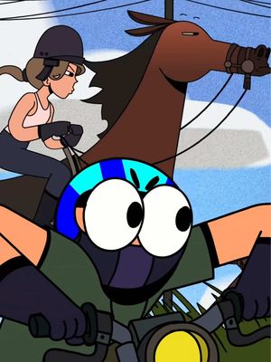Harvey Vs Hannah! The animation version ✅  This was the best side quest ever, brought back to life with animation 🖤 Perhaps we need to start a series. Horse vs Motorbike? Hannah Vs Harvey?  Shout out to Brax the horse 🐎  Animated by the amazing @Zac Harding  Love you, kisses x . #harveyridesbikes #sillyprune #goodvibes #animation #cartoon 