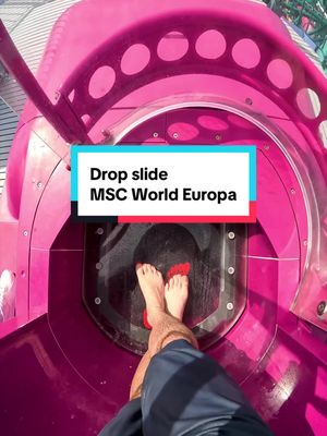 Us leading up to the drop: 🫣 Have you tried the 90-degree drop slide on MSC World Europa? #MSCCruises #cruisetok #cruiseship #cruiseactivities #dropslide