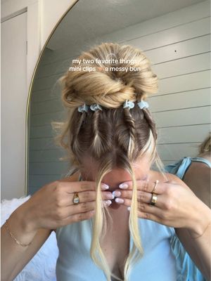 Can’t wait to wear this hairstyle all summer long 🧜🏼‍♀️ #minihairclips #90shair #messybun #updohairstyle #summerhairstyles @TYMO BEAUTY US @Amazon Beauty 
