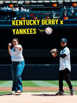 Thank you to Cherie DeVaux and Jose Ortiz for throwing out today’s ceremonial first pitches! This past Saturday, Golden Tempo was victorious at the 152nd running of the @kentuckyderby, becoming the first-ever female-trained horse to win the race 🏇🙌 #yankeestadium #cheriedevaux #goldentempo #joseortiz #goldentempo 