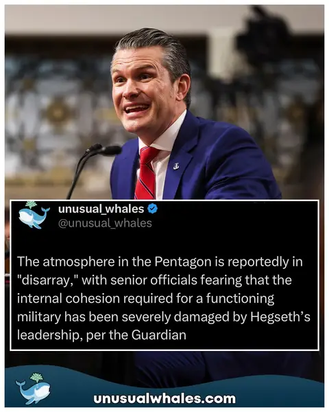 The atmosphere in the Pentagon is reportedly in "disarray," with senior officials fearing that the internal cohesion required for a functioning military has been severely damaged by Hegseth’s leadership, per the Guardian BREAKING: Flight attendant hospitalized with mild symptoms in the Netherlands; had contact with woman who died of hantavirus in Johannesburg, per RTL "Palantir backs return of US military draft," per NYP Thoughts?! Follow @unusual_whales for daily posts about the stock market and crypto📈 NOTE: This post is not financial advice. The stock market is risky, and any trade or investment is expected to have some, or total, loss. Please do research before any trade. Do not use this information for financial decisions. Do not use this, or Unusual Whales’, information for investing. Check terms on site for full terms. APOLOGIES ABOUT THE HASHTAGS⁣⁣⁣⁣⁣⁣:⁣ #stockmarket #housing #epstein #trump #iran