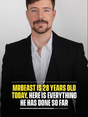Happy 28th birthday to MrBeast. What Jimmy Donaldson has accomplished by the age of 28 is genuinely difficult to put into context. He dropped out of college, bet everything on a platform most people still treated as a hobby, and turned it into the biggest creator empire the internet has ever seen. He now runs a business valued at $5 billion, employs hundreds of people, and pulls in more revenue annually than some publicly traded companies. His main channel alone has more subscribers than the entire population of the United States. He holds more Guinness World Records than most people could name categories for. And then there's the part that separates him from everyone else in the space. He has planted millions of trees, pulled millions of pounds of trash from the ocean, built hundreds of clean water wells in Africa and funded food banks that have served millions of meals. He didn't wait until he was rich and retired to start giving back. He made generosity the content itself. Love him or not, no single creator has ever operated at this scale. Happy birthday, Jimmy. #reelheadline #pubity #viral