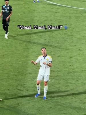 🗣️ ‘Messi, Messi, Messi!’ Al-Shabab fans did their best to wind up Ronaldo but to be fair to him he went with it 😅🕺 @SPL IG/o6_aj