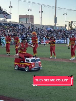 They see me Rollin’, They Wavin’….🚒⚾️ #bananaball #firefighter #baseballboys #firetruck #xyzbca 