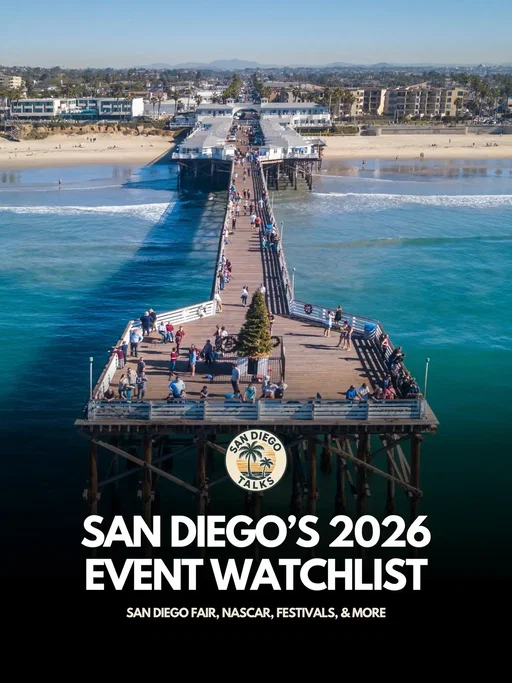 June ⚽️ World Cup Friendlies | 6/6 - 6/7 🎟️ San Diego County Fair | 6/10 - 7/5 🎶 Fuerza Regida Concert | 6/18 🏎️ Nascar Weekend | 6/19 - 6/21 🎶 Don Toliver Concert | 6/30 July 🎶 Rosalia Concert | 7/3 🎆 Big Bay Boom | 7/4 🐎 Del Mar Racetrack Season | 7/17 - 9/7 🏳️‍🌈 San Diego Pride Festival | 7/18 - 7/19  👽 San Diego Comic Con | 7/23 - 7/26 🎶 Zach Bryan Concert | 7/31 August 🎶 Zach Bryan Concert | 8/1 🎶 Rufus Du Sol Concert | 8/15 ⚾️ Noah Kahan Concert | 8/17 September 🎶 Adams Avenue Street Fair | 9/19 - 9/20 ✈️ Miramar Air Show | 9/25 - 9/27 November 🍷 SD Food + Wine Festival | 11/6 - 11/8 Follow San Diego Talks to stay in the loop with all things San Diego. #sandiegoliving #sandiegoevents 