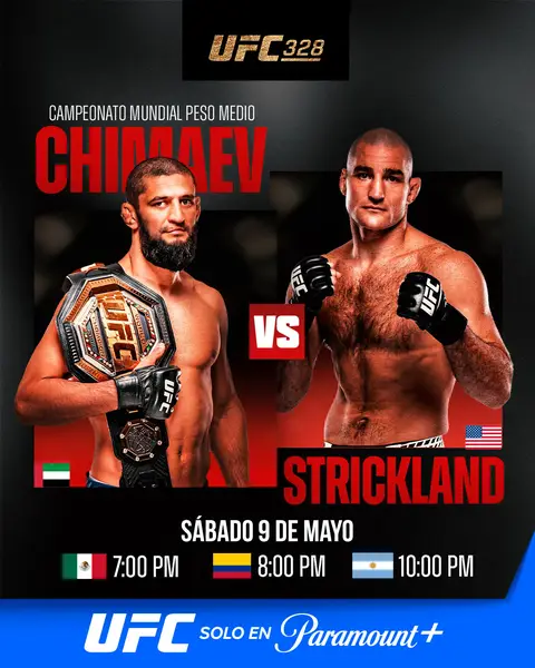 Chimaev vs Strickland por el campeonato mundial de peso medio. 🐺 Van vs Taira por el título mosca. 👀 Y además, presencia latina lista para hacerse sentir en el octágono: 🇩🇴 Waldo Cortes Acosta 🇵🇪 José Ochoa Una cartelera llena de talento, presión y peleas que prometen muchísimo. 💥 ¿Cuál pelea esperas más? 👇 🇲🇽 7:00 PM 🇨🇴 8:00 PM 🇦🇷 10:00 PM Vívelo en Paramount+ #UFC328 #UFC #MMA #TikTokDeportes