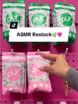 PUR Gum restock! 😉🩷 ✨Tastes great ✨Aspartame-free ✨100% sweetened with xylitol  ✨Sugar-free & diabetic-free  ✨Non-GMO & Gluten-free  ✨Vegan, nut & peanut-free #PURGum #restockasmr #restock #asmr #fyp 