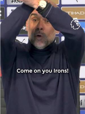 Wonder who Pep is supporting at the London Stadium tomorrow!? 😅 ⚒️