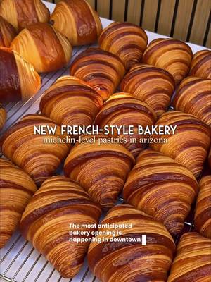 🇫🇷🥐 SABLÉ is a new French boulangerie from Gilbert native Will Porter, who trained in the South of France, worked with world class pastry chefs in Paris, and even spent time in Dubai before bringing everything back home. This space is built on craftsmanship and precision. They use 100 percent French flour and are the first company in the U.S. to import from this specific mill in France. Even the butter is sourced from France near Lyon, a region known for its pastry tradition. The menu is intentionally small with just 7 items, focused on doing a few things extremely well. Classic croissants and pain au chocolat stay traditional with no bicolor versions, just pure French technique. They will also have pain suisse, brioche tête, gourmet chocolate chip cookie, baguette, and vanilla flan. Plus a simple coffee program with lattes and hot chocolate.  Grand open is next Wednesday, May 13! Their hours will be 8am to 3pm (Wednesday - Sunday).  @Chef Will Porter  📍228 N Gilbert Rd, Gilbert, AZ 85234 #frenchbakery #downtowngilbert #croissants 
