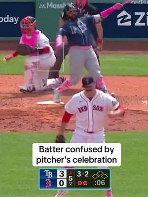 Junior Caminero was confused why Payton Tolle was celebrating a strikeout this much in a game the Red Sox were losing 3-0 #MLB #baseball #sports #redsox #rays 