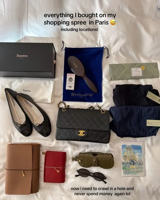here’s everything i bought on my birthday trip to Paris! 🎀 Sharing my haul for anyone planning there’s: 📍 Repetto 📍 Pleasure Paris (specializes in vintage Chanel) 📍 Jimmy Fairly Paris 📍 Officine Universelle Buly 📍 Intimissimi 📍 Vagabond Notebook 📍 Librairie Gallimard save this for your next Paris trip so you don’t miss the cutest shops + coolest French brands ✨ #parisshopping #paristravel #parisguide #parisianstyle #girlstripideas 
