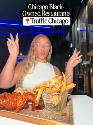 $5 Lamb Chops?! 🤯 Share with someone you’d try this with! I tried Truffle Chicago for the first time and I’ll definitely be back. I love supporting black owned restaurants, especially in my hometown Chicago. Here’s everything I ordered: 🍗 Honey Hot & Garlic Parmesan Wings 🍟 Truffle Fries  🔥 Buffalo Egg Rolls 🐑 Lamb Chops (with garlic mash & asparagus) 🐟 Stuffed Salmon (with Mac & Cheese and Greens) Now you know I pride myself in 100% honest reviews so here’s the real… Overall experience: 7.7/10 Food: 8/10 (I loved th main dishes & appetizers but sides could be better with the exception of asparagus) Service: 6/10 (they were sweet but some things were a little slow getting from the waitress but the food came quick) Ambiance: 9/10 (very cute inside but a little cramped) ⚠️ Note: Do not go here if you have a shellfish sensitivity. Like most restaurants, they fry all their food in the same fryer so cross contamination can easily happen. My friend has a sensitivity to the smell and had to leave early because the smell from the kitchen was causing her allergy to flare up. I didn’t notice the smell at all, so I want to be clear that the place didn’t smell bad. It actually smelled delicious. I’m a big foodie, so I’m glad this was my first stop back home. I really want to get back for their wings so I can try different flavors and their seafood.  I was really looking forward to trying their oysters, shrimp and crab claws 😢 so make sure you go and try them for me! 😘 Hope you enjoyed this episode of Travel Foodie Finds CHICAGO edition! 🫶🏽 #Foodie #chicagofoodscene #blackownedrestaurant #chicagofoodie #travelfoodie