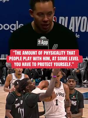 Spurs coach Mitch Johnson on Victor Wembanyama and the play that led to his first career ejection. (via NBA) #NBA #nbaplayoffs #spurs #wembanyama #wemby 