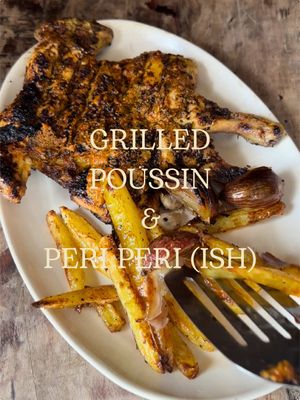 Grilled Poussin, Peri (ish) sauce 🇫🇷 Here’s a little dish I knocked up on holiday. Grilled, spatchcock poussin with a homemade peri (ish sauce). #Recipe #chicken #grill #bbq #meat