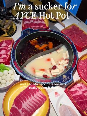 $25.99 AYCE Lunch $29.99 AYCE Dinner 📍Lao Ma Tou, 288 106th Ave NE, Ste 200, Soma Towers, Bellevue, WA 98004