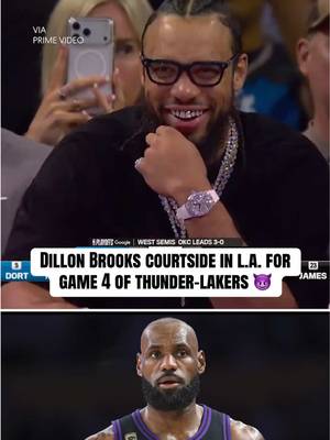 Dillon Brooks still a menace even when he’s not playing 😭 #lakers #lebron #suns #nbaplayoffs #NBA 