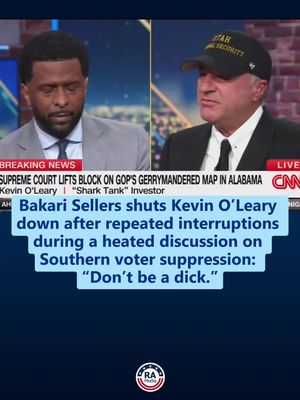 Bakari Sellers shuts Kevin O’Leary down after repeated interruptions during a heated discussion on Southern voter suppression: “Don’t be a dick.” 
 
 Follow @ReallyAmericanMedia for more.