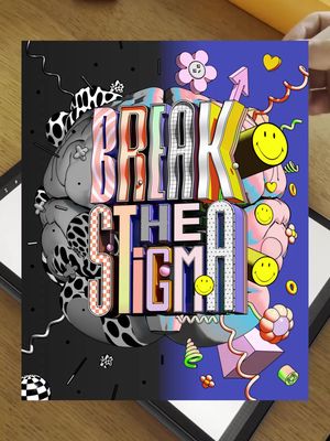 BTS from Smiley Distorted Design for #MentalHealthAwarenessWeek. Breaking down stigmas through colour, form and collective action by Tenski #Smiley #design #illustration #art 