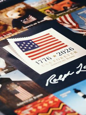 Ralph Lauren is honored to have curated “American Icons” for the U.S. Postal Service. Thirteen stamps that embody shared values of our nation. #USPSxRL #AmericanIconsStamps #RalphLauren  