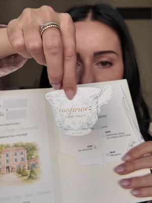 Partie 2: Trop trop fière d’avoir tout désigné, imprimé,  et confectionné nous même ❤️ #faireparts #invitationsmariage #mariage2026 