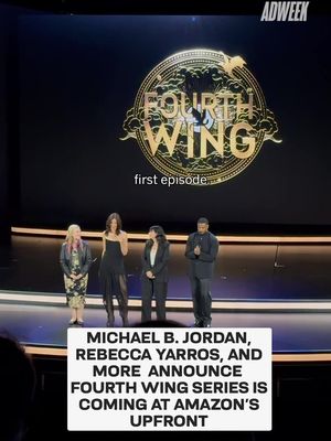 🚨A Fourth Wing series is cominggggg 🚨 At @Amazon’s upfront in New York, Michael B. Jordan, @Rebecca Yarros, Meredith Averill, and Lisa Joy announced the series is in the works with Joy directing the first episode.  Casting news is also on the way apparently. How excited you about this adaptation? 👀 #fourthwing #rebeccayarros #michaelbjordan #BookTok 
