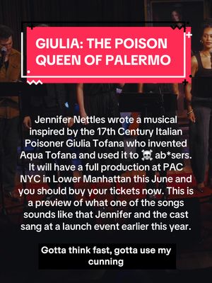 Hot Palermo Summer is coming. #GiuliaTofana #AquaTofana #NewMusical #JenniferNettles 