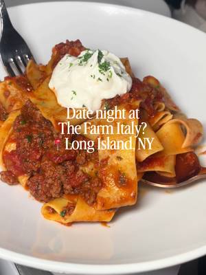 Hey Cousins!  Every #longislandfoodie knows that @The Farm Italy Restaurant is the best date night #italianfood spot on #longisland ! Their #pasta and #sauce and cheese go unmatched like this bolognese pasta 🍝
