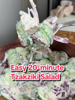 SAVE THIS ‼️ EASY 20-minute Tzakziki Chicken Salad 🤯 (recipe 👇🏽) Announcements: ✅ Digital Cookbooks 50% OFF Right Now for a Limited Time! 😊❤️ ✅ Cookbooks on my website! (Check’em out macros included!) ✅ New seasonings 👀 @SpiceX  Macros for the ENTIRE SALAD: 629 calories |104g P | 9g C | 18g F Ingredients: 13 oz chicken breast (1 breast) 🐓  1 tbsp @spicexseasoning Daily Blend (SPG) 🧄  1 large Cucumber 🥒  1/2 Red onion 1 Garlic clove, grated 🧄  Salt & Pepper, to taste 🧂  2 tbsp Light mayo 1/2 cup non fat Greek yogurt 2-3 tbsp chopped dill 🌿  1/2 tsp MSG (optional) 😋  juice from 1 lemon 🍋  For the chicken: Air Fry chicken breast seasoned with SPG 385F 15 mins let it REST for 6-7 mins before cutting 🫵🏽  Enjoy and hit that follow because weight loss should NOT feel like a punishment! 😊 ❤️  . . . . #icekarim #healthyrecipes #EasyRecipes #mealprep #quickrecipes
