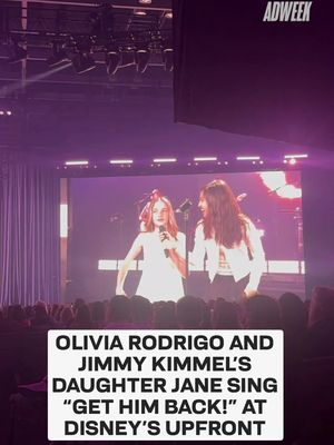 Ummm we’re not crying 🥹 @Olivia Rodrigo brought out @Jimmy Kimmel Live’s daughter Jane to sing “Get Him Back!” at Disney’s Upfront.  #oliviarodrigo #livies #jimmykimmel #disney 