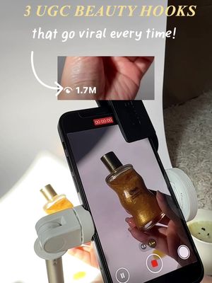 Here are 3 makeup/skincare hooks that have gone viral for me OVER and OVER again and helped me get millions of views across my videos 👀 SAVE this for your next filming day ✨ 1. POSITIONING THE PRODUCT AS A “FIND”    Examples:    • “beauty find: pink setting powder that brightens your under eyes”    • “skincare find for textured skin”    • “amazon beauty find that actually works” People LOVE feeling like they discovered something new. 2. TURNING THE PRODUCT INTO A HACK    Examples:    • “glycolic acid hack for scalp care + body acne”    • “bronzing drops hack for no-foundation makeup”    • “lip combo hack for fuller lips” “Hacks” create curiosity and usually increase watch time fast. 3. NEGATIVE HOOKS    Example:    “I regret buying this…” Then later in the video: “…because now I can’t stop using it” 😭 This type of hook creates tension and makes people stay to understand the context. A lot of viral beauty content is really just psychology + curiosity marketing 👀 If you want to get started with UGC and working with brands, comment “STRATEGY” and I’ll send you my FREE UGC Kickstarter Guide 💌 And if you’re a creator, comment below so I can support and follow more creators too 🤍 #ugc#ugccreator #ugcforbeginners #ugctools #ugcexamples 