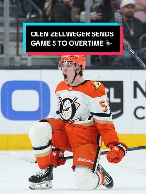 BAR DOWN TO SEND THIS ONE TO OT 😱 #NHL #StanleyCup #OlenZellweger #hockey #AnaheimDucks 