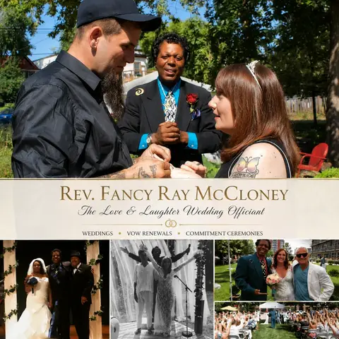 Why go to Vegas and get married by a fake Elvis… when you can come to Minneapolis and get married by the REAL Fancy Ray?! My, My, My!”