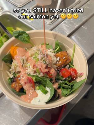 what are you waiting for? Order our Salmon + Strawberry Sesame bowl now!  #cava #salmon #food 