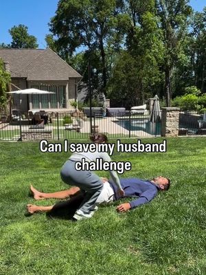Fireman carry challenge with my 6’4 225 lb husband #marriage #firemanchallenge #couplechallenge 