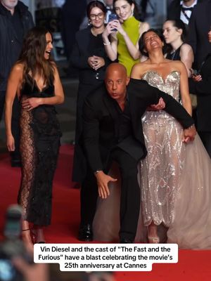 #VinDiesel and the cast of "The Fast and the Furious" have a blast celebrating the film’s 25th anniversary at #Cannes.